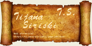 Tijana Siriški vizit kartica